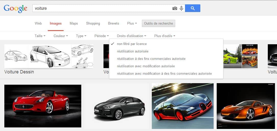 google-image-filtre-droit-utilisation
