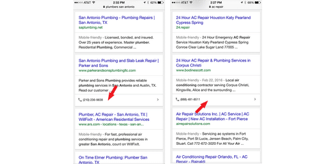 Google affiche des numéros de téléphone dans ses résultats naturels